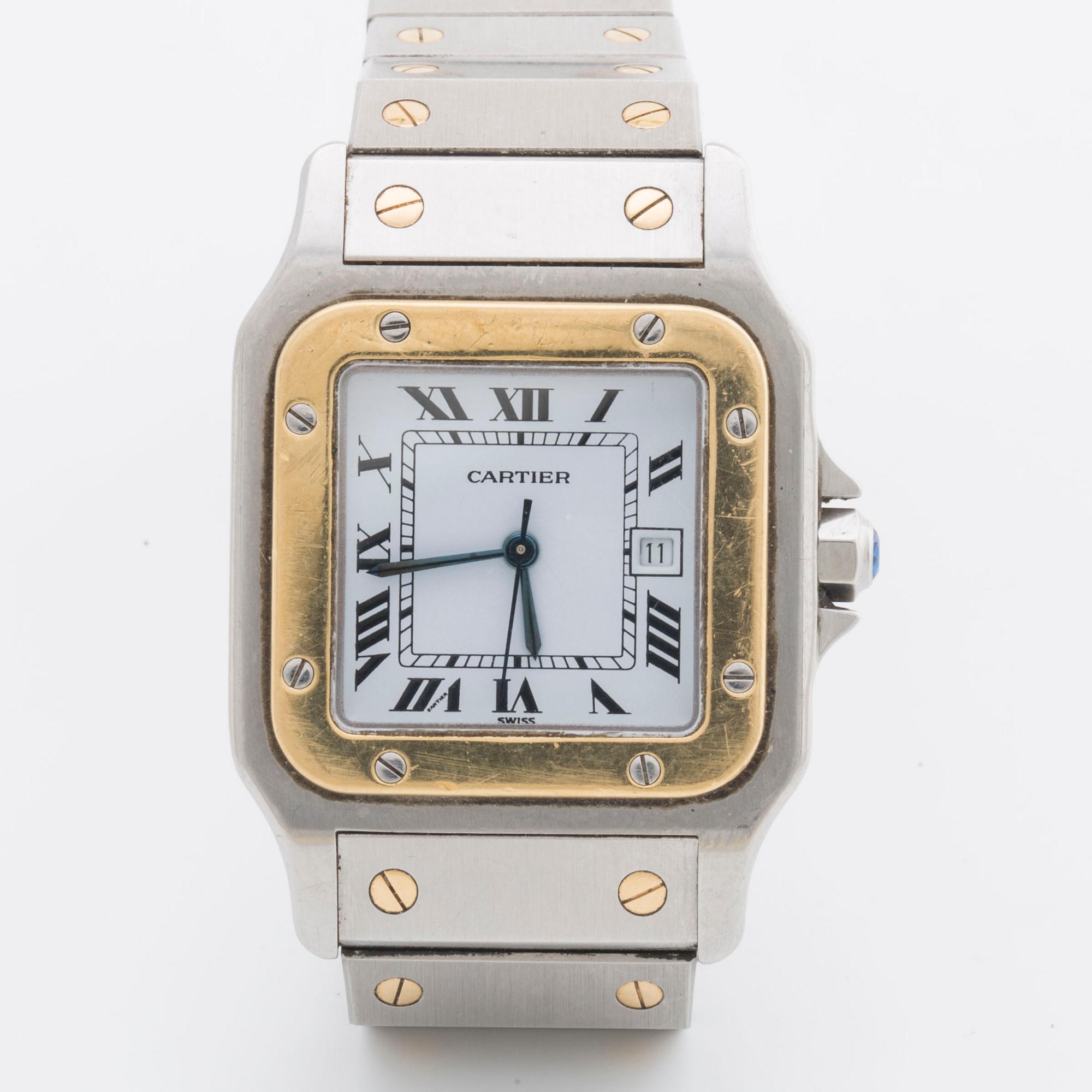 CARTIER Santos, armbandsur, c:a 28 mm c:a 1987.