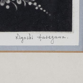 KIYOSHI HASEGAWA, mezzotint, signerad, 1964.