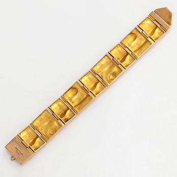 Björn Weckström, a 14K gold bracelet 'Golden stream' for Lapponia 1967.