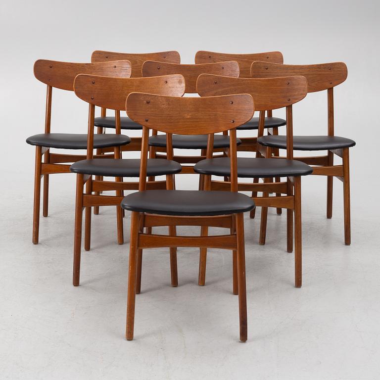 Chairs, 8 pcs, Denmark, 1950s/60s.