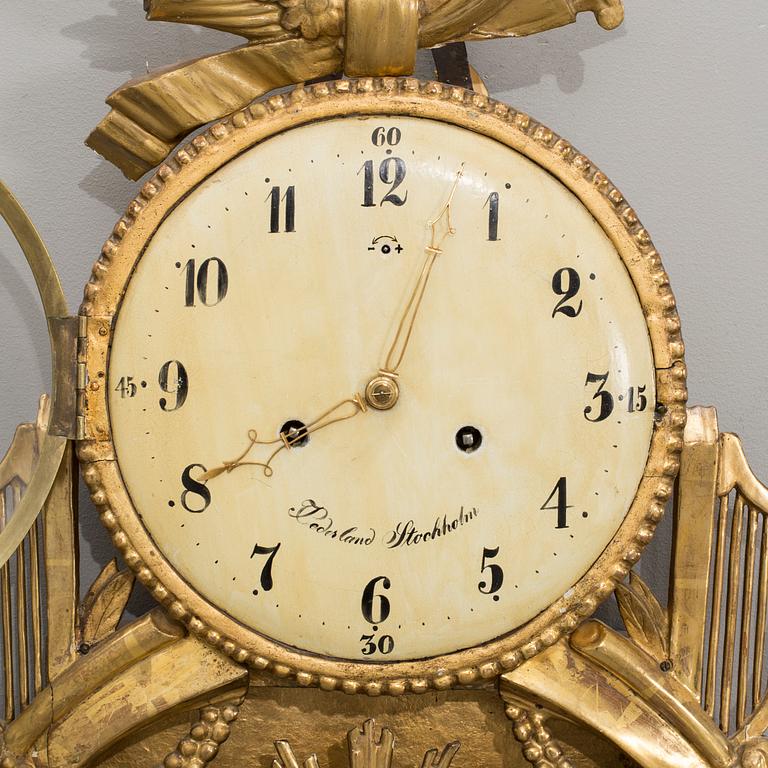 A Cederlund, Stockholm early 19th century wallclock.