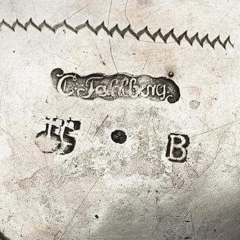 Carl Fahlberg, bägare, delvis förgyllt silver, Uppsala 1760. Rokoko.