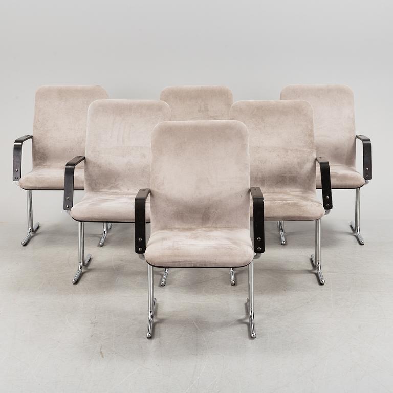 YRJÖ KUKKAPURO, six 'Fysio' chairs from Avarte, Finland, late 20th Century.