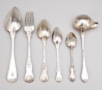 PARTI BESTICK, 22 delar, silver, bla Lars Fredin, Söderhamn, främst 1800-tal. Vikt ca 992 g.