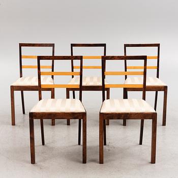 Chairs, 5 pcs, first half of the 20th century.