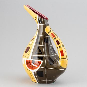 Deruta, a mid 20th century glazed ceramic ewer.