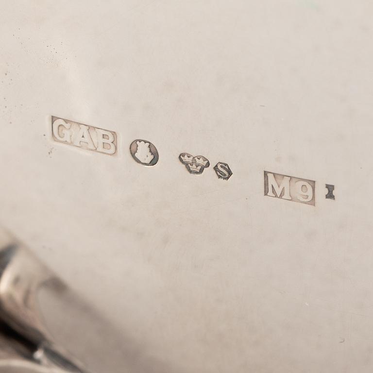 A Three Piece Silver Coffee Service, including mark of CG Hallberg, Stockholm 1961.