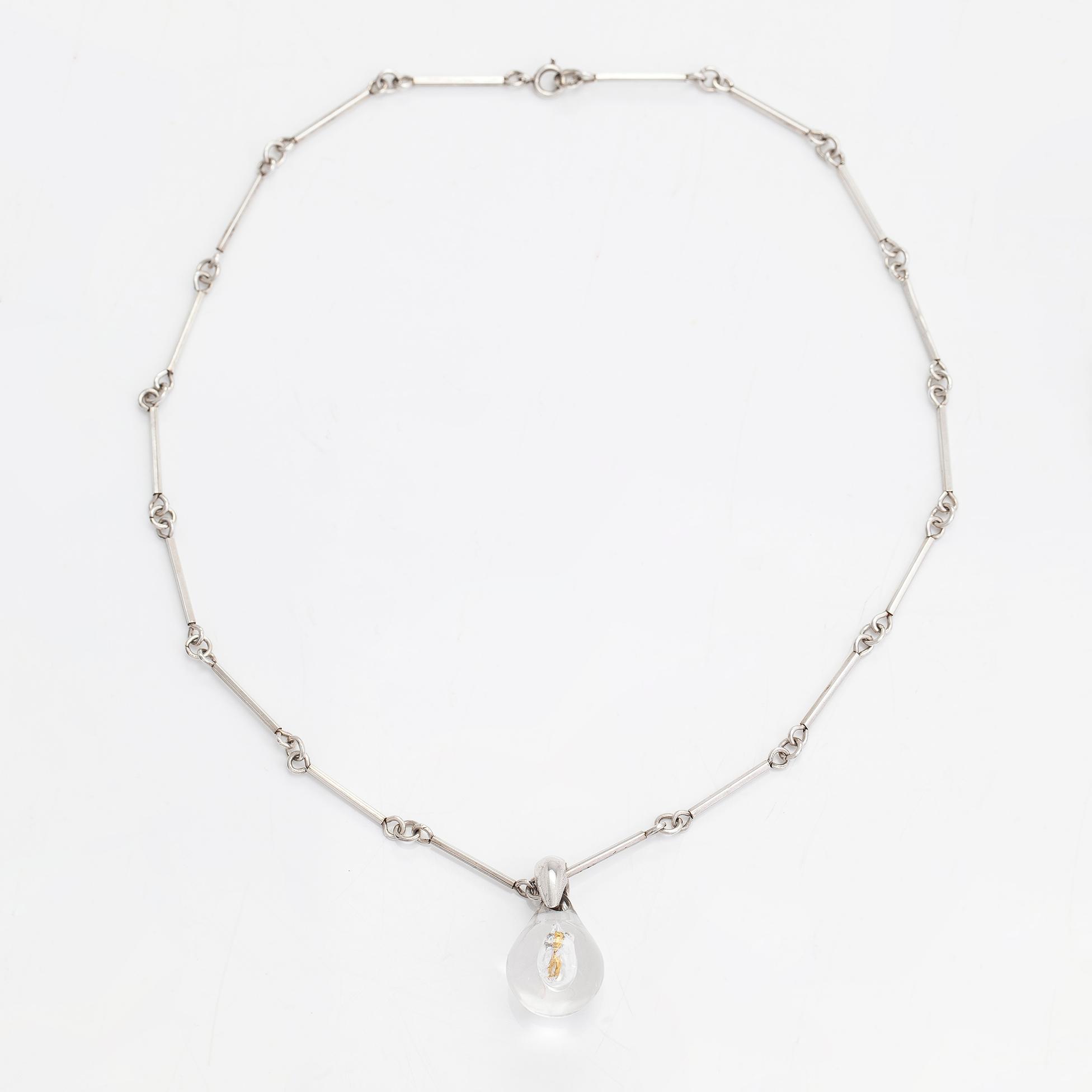 Björn Weckström, hänge "Nuggetdroppen", sterlingsilver, guld och akryl, Lapponia med kedja i silver.