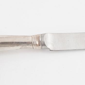 A set of English Silver Pistol Grip Knives, probably 18-19th century.