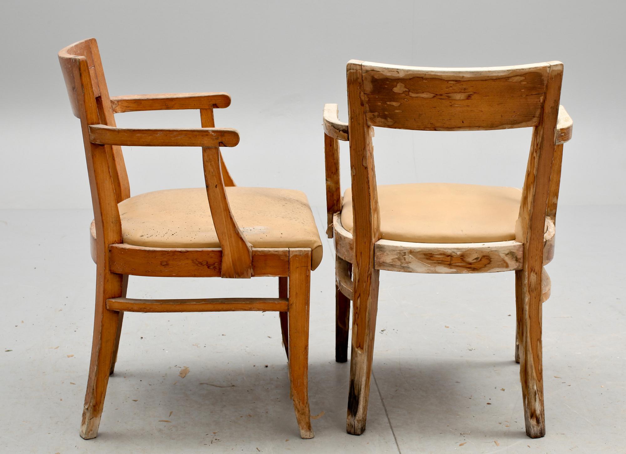 FARTYGSSTOLAR MED KARMAR, 6 st, 1900-talets början.