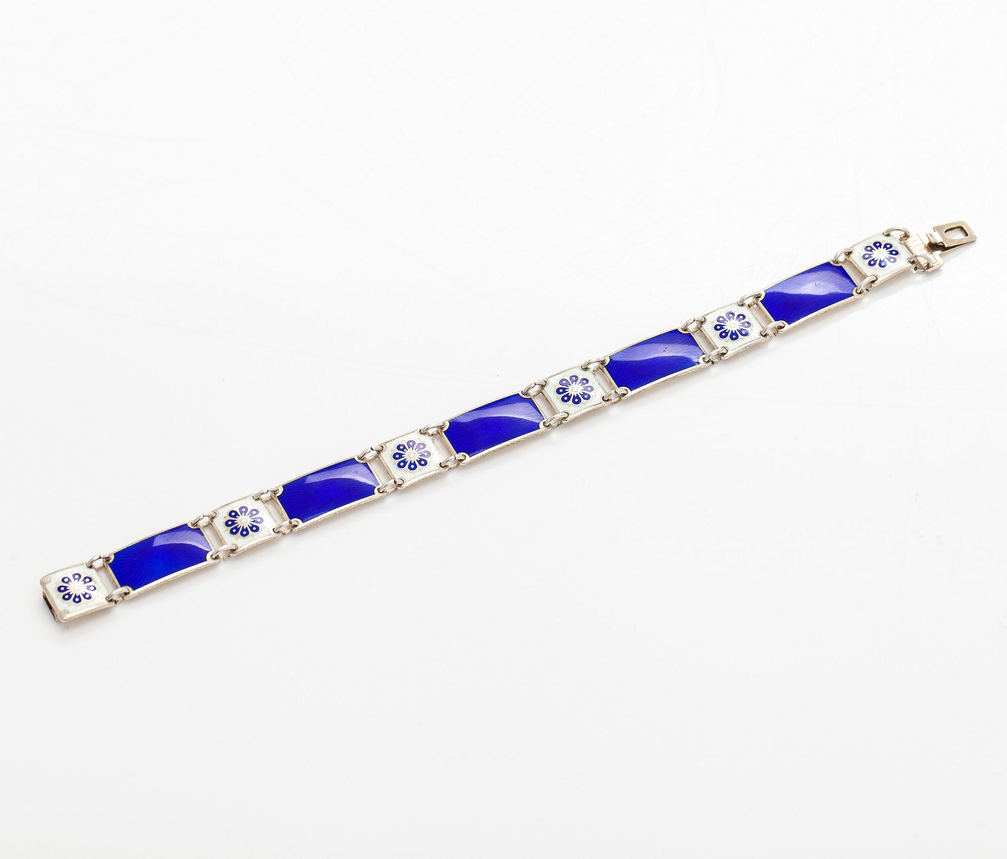 David Andersen, a sterling silver and enamel bracelet, Norway.