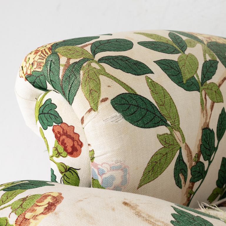 Josef Frank, a model 568 armchair, Firma Svenskt Tenn Sweden, after 1985.