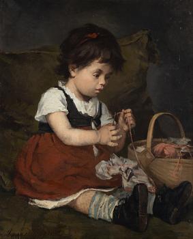 Anna Nordgren, oil on canvas, signed and dated 1879.
