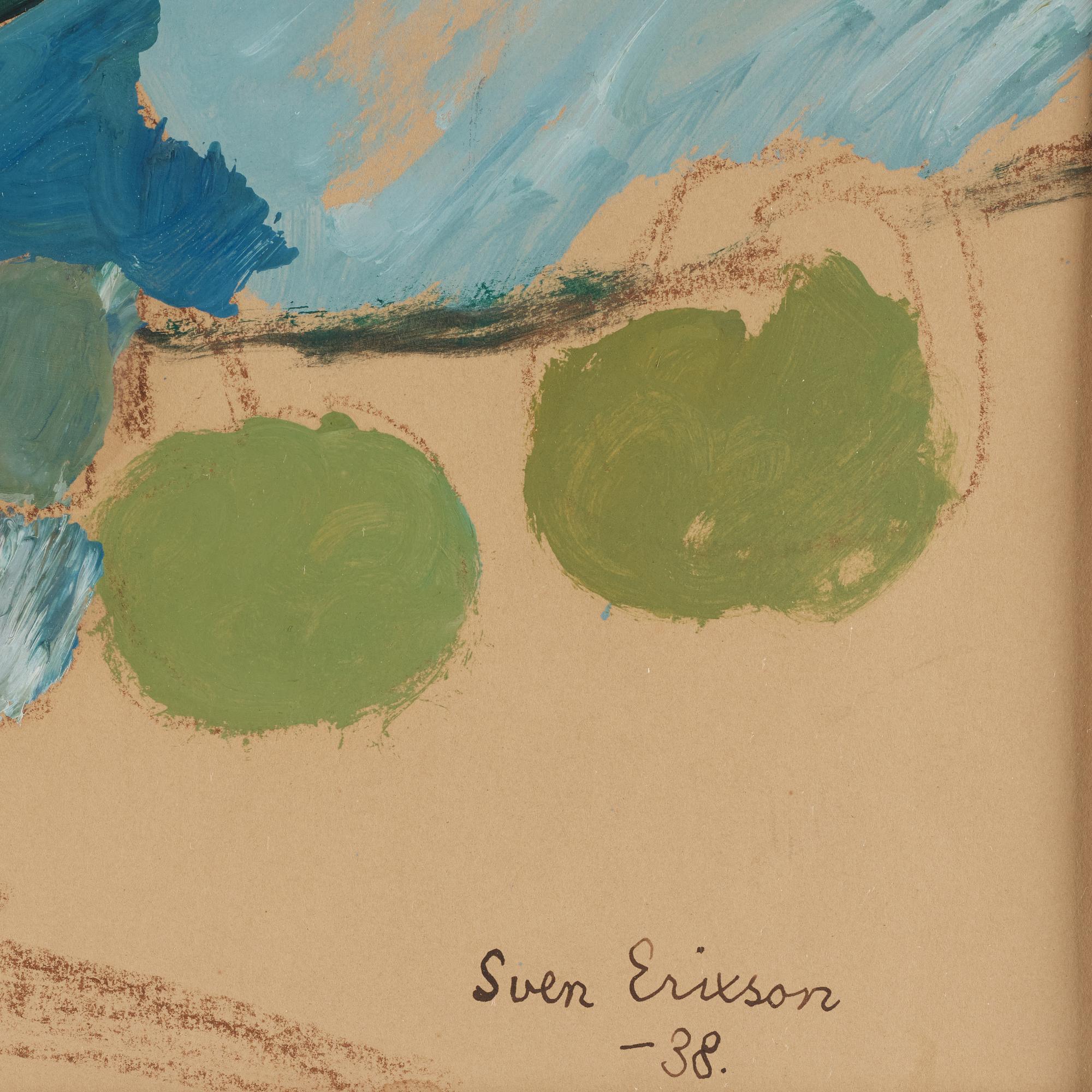 Sven X:et Erixson, gouache, signerad och daterad -38.