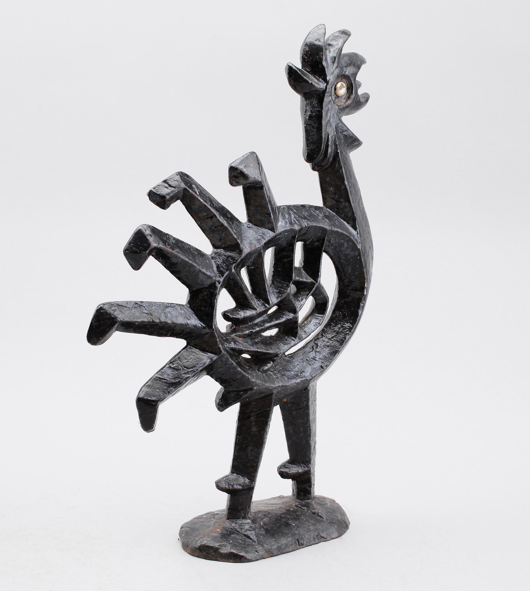 OLLE HERMANSSON, skulptur, gjutjärn, Husqvarna Vapenfabriksaktiebolag, 1960-tal.