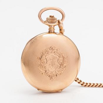 Pocket watch, 58 mm, with watch chain.