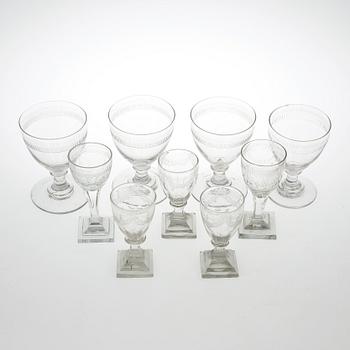 VINGLAS, 4+3+1+1, empire, 1800-talets första hälft.