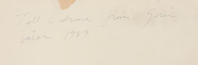 C Göran Karlsson, tempera on paper, signed and dated -87.