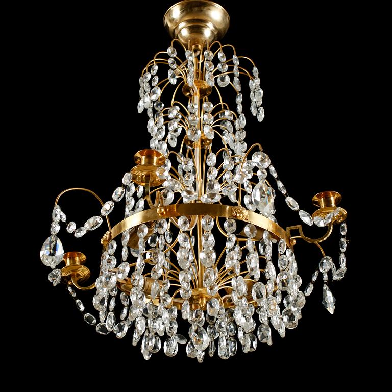 LJUSKRONOR, 1 par, gustaviansk stil, 1900-talets mitt. Höjd ca 55 cm.