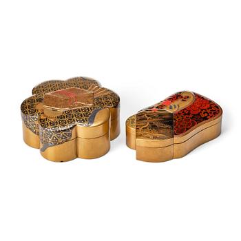 Two Japanese lacquer boxes, Meiji period (1868-1912).