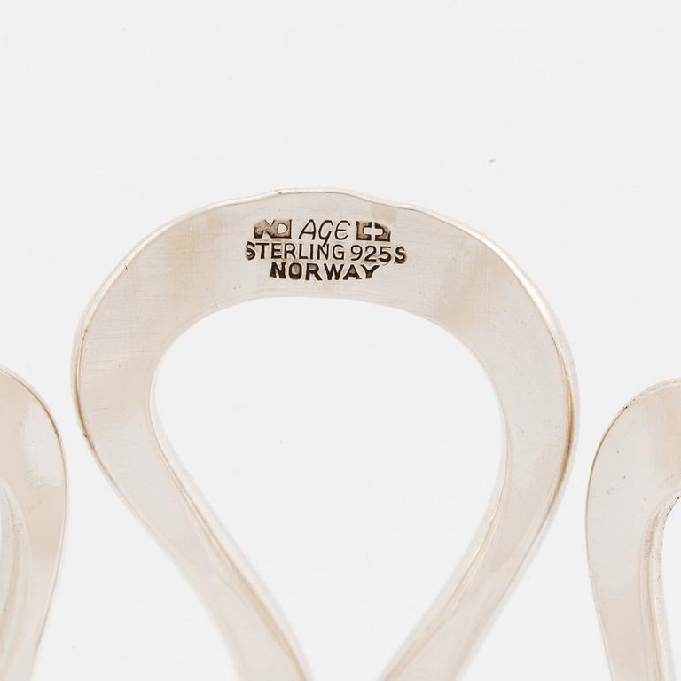 Anna-Greta Eker, bangle and ring, sterling silver. Norway.
