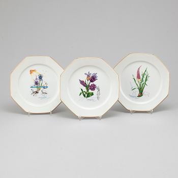 Twelve porcelain plates by Salvador Dali for Royal Copenhagen, Denmark, 1980s.