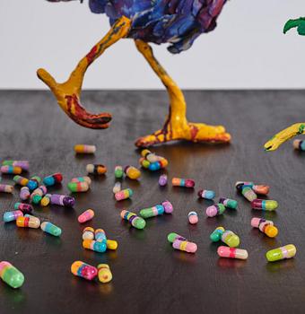 Nathalie Djurberg & Hans Berg, "A Thief Caught in the Act (Flock of Birds)".