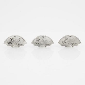 Gunnar Cyrén, three pewter figurines, signed.
