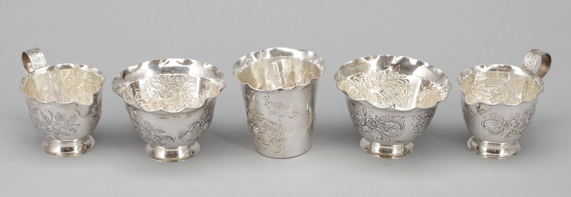 PARTI SILVER 5 delar, Lisa Andersson, Fellingsbro, 1976. Vikt 207 gram.