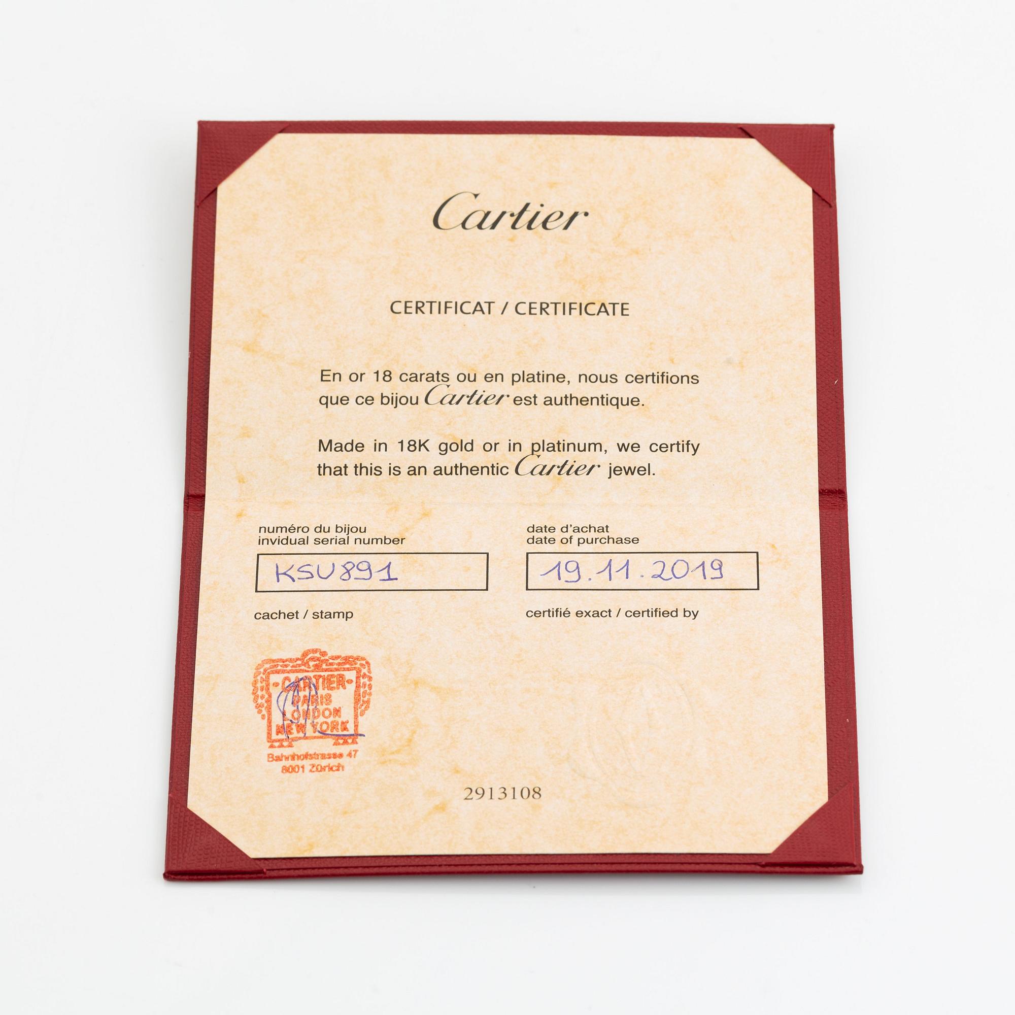 Cartier armband "Juste en Clou" 18K roséguld med runda briljantslipade diamanter.