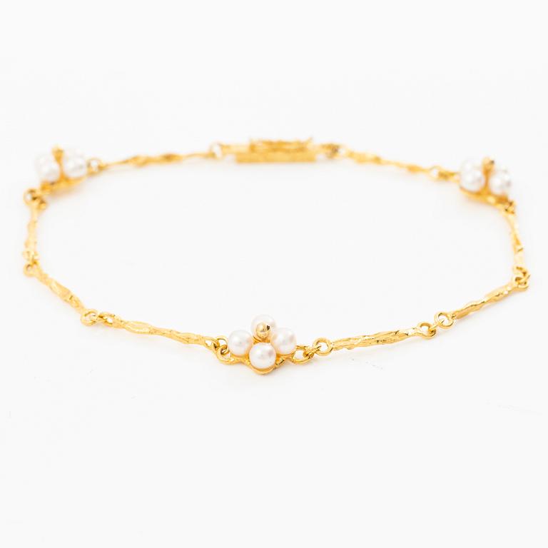 Björn Weckström, armband, "Pearlflower", Fyrklövern Lapponia, Finland, 2000.