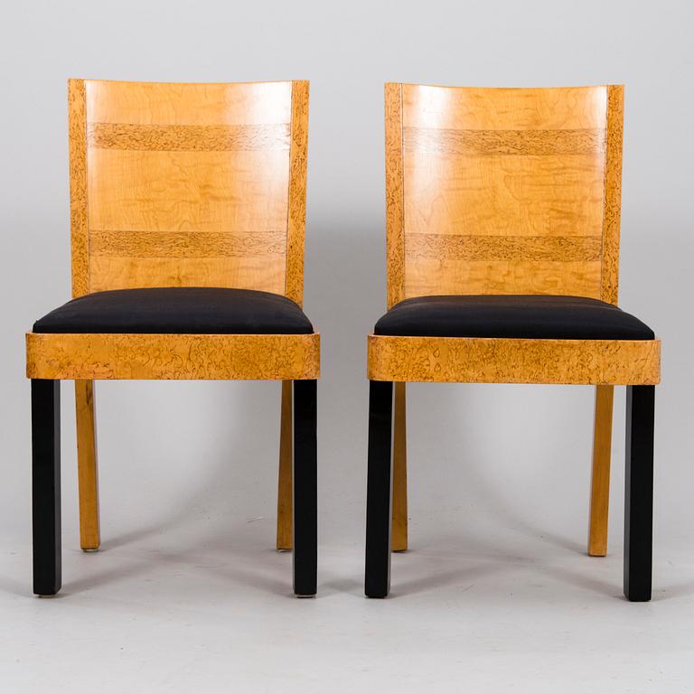 BIRGER HAHL, A 1930s table and a pair of chairs for J. Kutvosen Huonekalutehdas, Suonenjoki.