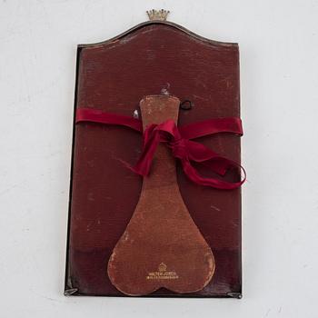 Signed photograph, King Gustav V (as Crown Prince), Särö 1906, crowned silver frame.