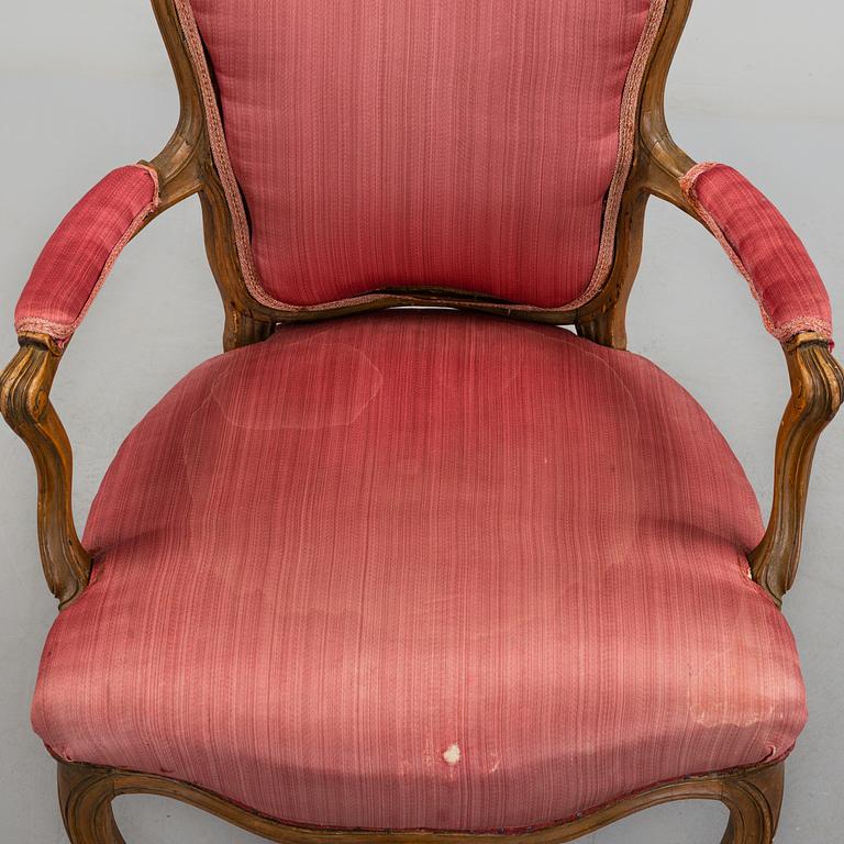 A 19th century rococo style chair.