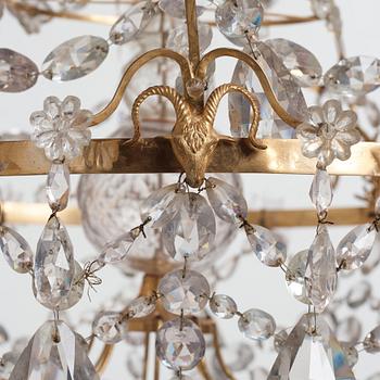 A Gustavian late 18th century eight-light chandelier.