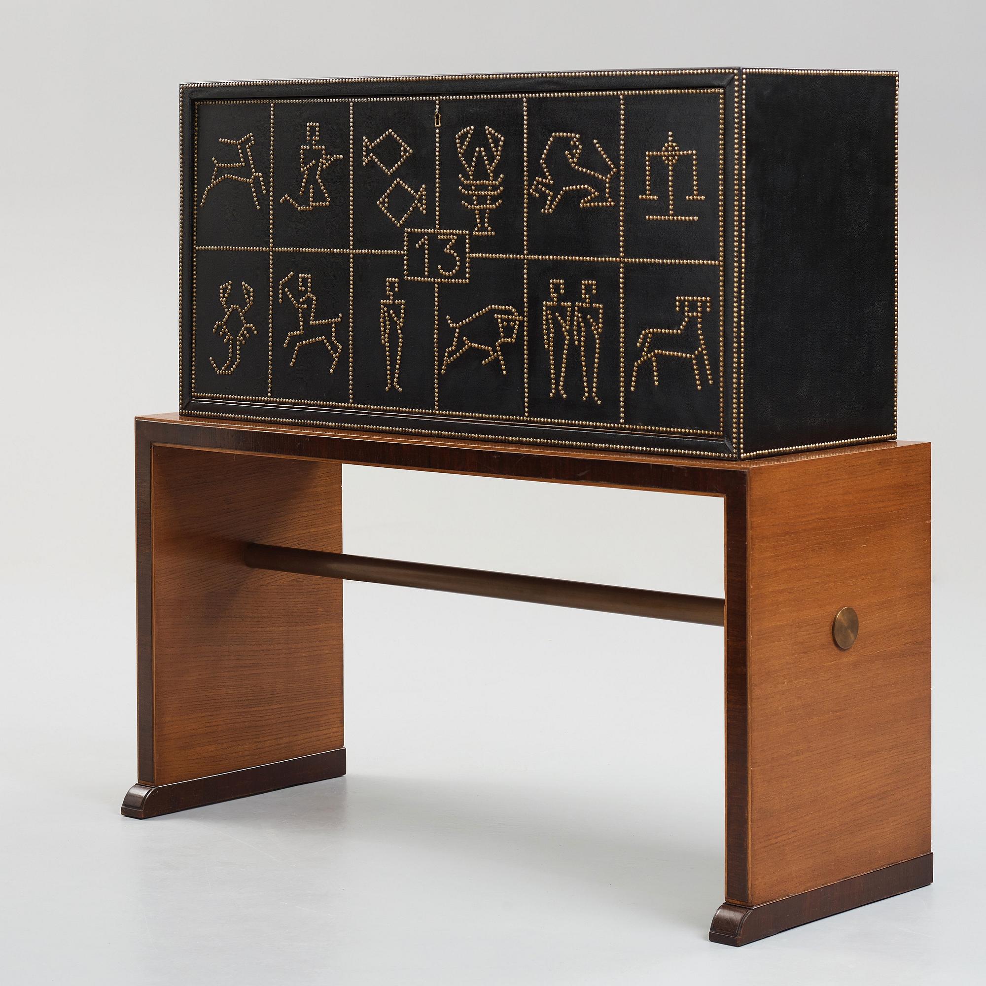 Otto Schulz, a Swedish Modern cabinet on stand by Boet, Gothenburg 1930-40's.