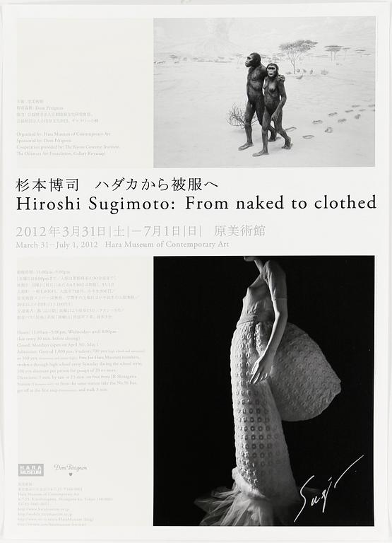 HIROSHI SUGIMOTO, "From naked to cloth", signerad utställningsaffisch på tjockt papper, 2012.