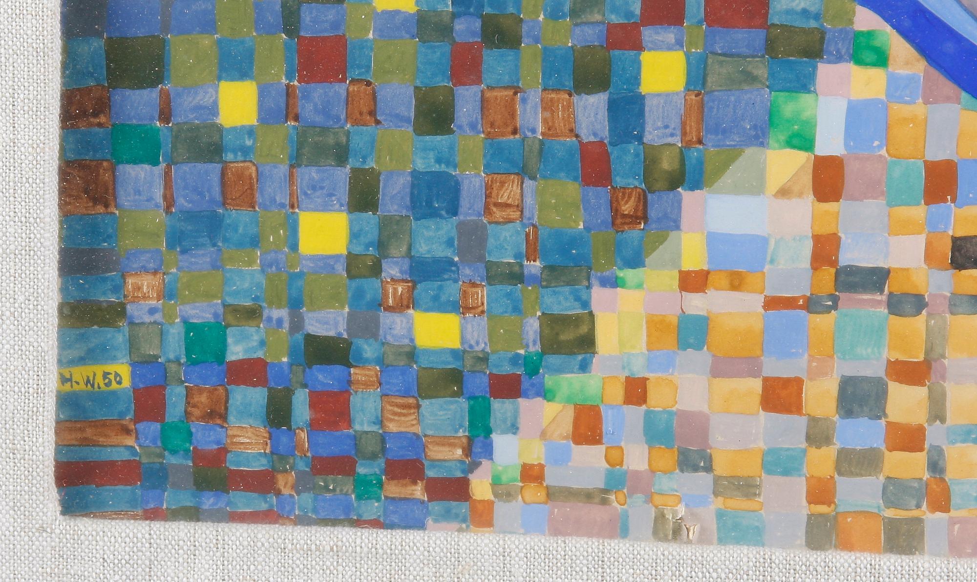 WEDEL, NILS, gouache, monogramsign o dat -50.