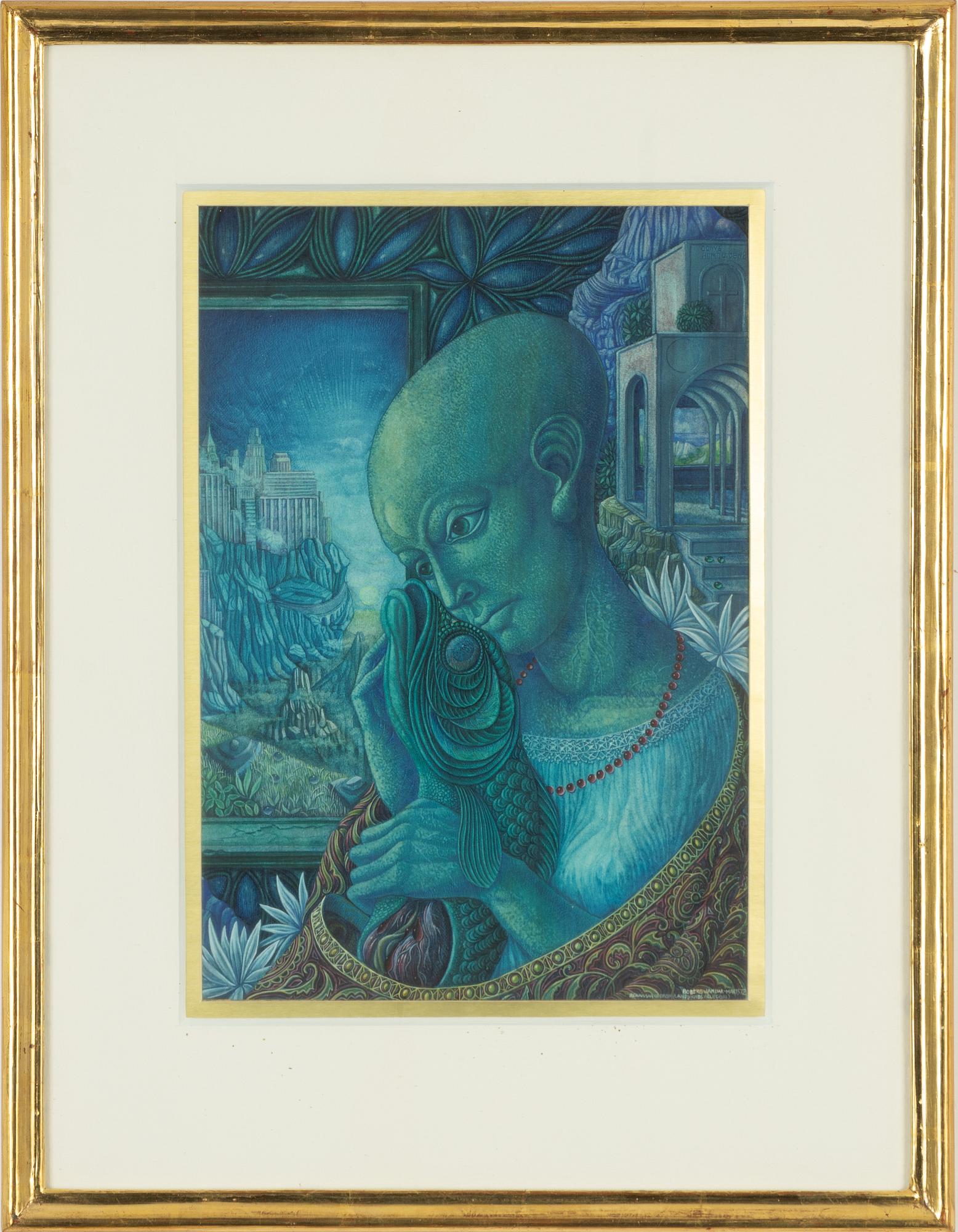 Jorgen Boberg, watercolour, signed Boberg and dated Januar - Maris 72.