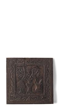 A set of three Chinese hardwood panels, Qing dynasty.