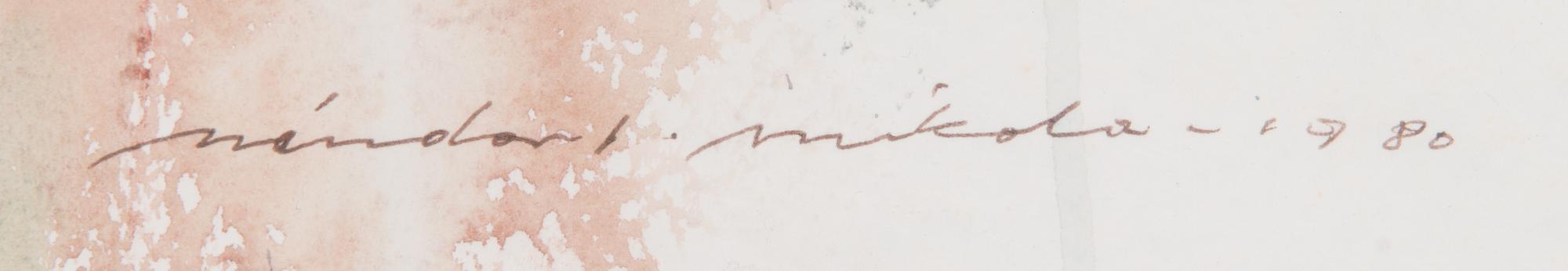 Nandor Mikola, watercolour, signed and dated 1980.