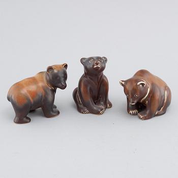 Three stoneware figurines by Gunnar Nylund for Rörstrand, second half of the 20th century.