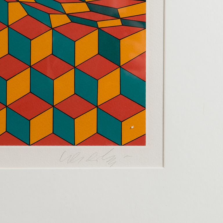 VICTOR VASARELY, serigraphe, signed and numbered 44/50.