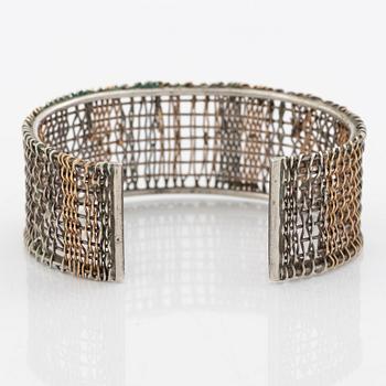 Anders Högberg, armring, filigran, silver, delvis förgyllt.