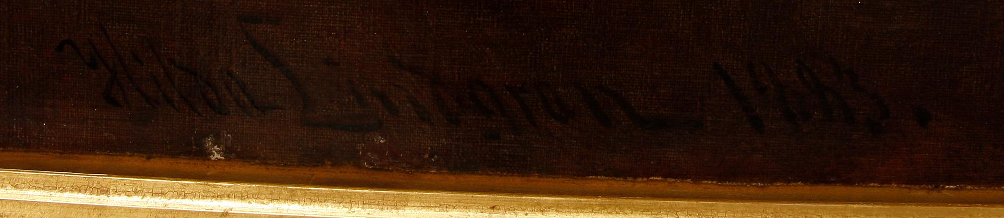 HILDA LINDGREN, olja på uppfordrad duk, sign och dat 1883.