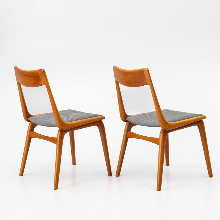 Niels Otto Møller, Alfred Christensen, six "Boomerang/370" chairs, Slagelse, Denmark, 1960s.
