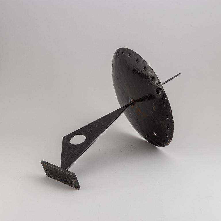 A 20th century painted metal sun dia, signed SLl.