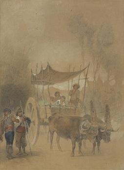 Egron Lundgren, Bulls pulling a cart, motif from India.
