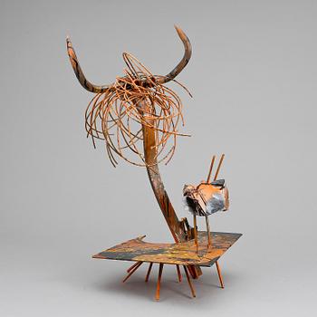 ALFREDO GARZON, skulptur, bemålad metall, signerad o daterad - 89.