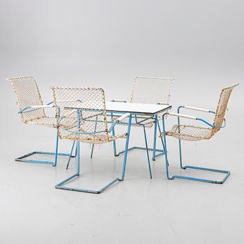 Trädgårdsgrupp, 5 delar, modell P-40 samt P-50, Grythyttan, sent 1950-tal.